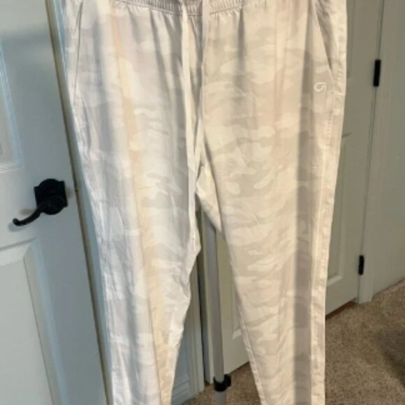 GAP Off White Camo Track Pants Relaxed Fit Elastic Waistband - Picture 1 of 4